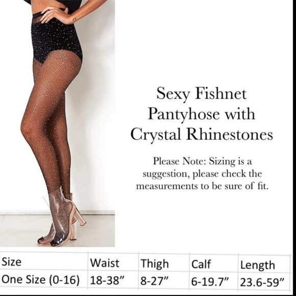 Coffee Fishnet Pantyhose full of rhinestones - Picture 5 of 14